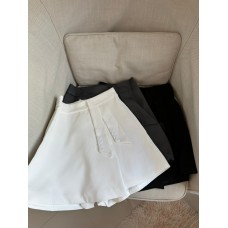 (现货)质感纯色系带西装裤裙 