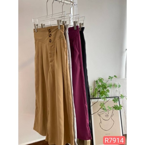 (现货)韩版纯色西装高腰裤